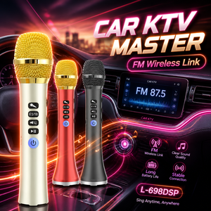 Amplificateur de puissance karaoké 3 en 1, caisson de basses, microphone sans fil Yin, micro, microfono inalambrico profesional, liaison FM à l'autoradio - Product Image 2