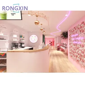 Modern Fruit Juice Bubble Tea Ice Cream Shop Interior Design Coffee Shop Milk Tea Shop Design