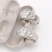 Écouteurs intra-auriculaires à clipser, écouteurs sportifs à oreille libre, légers, confortables, ajustement stable, écouteurs sans fil avec décoration de luxe