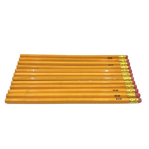 Lápiz Hexagonal HB Amarillo Personalizado para el Regreso a Clases # 2 lápices de madera con goma de borrar para niños - Product Image 1