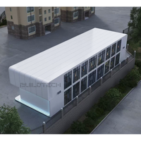 Conteneur détachable à 2 étages Bureau d'entreprise Quartier principal modulaire avec mur de verre Parc industriel