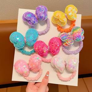 Élastique à cheveux brillant à nœud, très vendu, doux, pour petite fille, ne blesse pas les cheveux, très élastique, en gros - Product Image 1