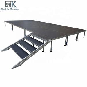 Escenario Portátil Ajustable de 4x4 pies y 4x8 pies con Marco de Aluminio, de Alta Capacidad de Carga, para Eventos y Conciertos - Product Image 6