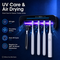 Support de brosse à dents UVC à ions négatifs 360°, directement de l'usine °   Stérilisateur UV sans fil pour brosses à dents et rasoirs, pour la maison et la salle de bain