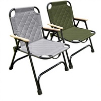 Chaise pliante d'extérieur avec dossier matelassé à trois couches Kermith, portable, épaissie et renforcée, pour le camping et la pêche