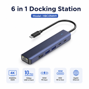 Station d'accueil <span class=keywords><strong>USB</strong></span>-C <span class=keywords><strong>6</strong></span> en 1, adaptateur HDMI 4K*60Hz et Ethernet Gigabit avec PD 100W, hub <span class=keywords><strong>USB</strong></span> 3.2 Gen2 10 Gbps pour ordinateur portable - Product Image 2