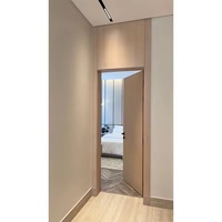 Porte cachée sans cadre intérieure 2025 en bois de teck massif, style minimaliste antivol, salle de bain, salon, taille personnalisable