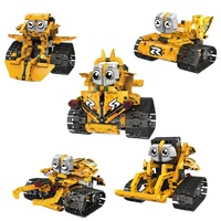 Juego de Juguetes de Construcción 5 en 1, Robot de Ingeniería Programable, Vehículo a Control Remoto, Modelo de Bloques de Construcción, Excavadora DIY