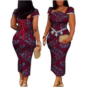 Robes Dashiki Africaines pour Femmes Coupe Ajustée en Coton Brodé Imprimé Africain Ankara Mode Nigériane Robes de Soirée d'Été 5085 - Product Image 5