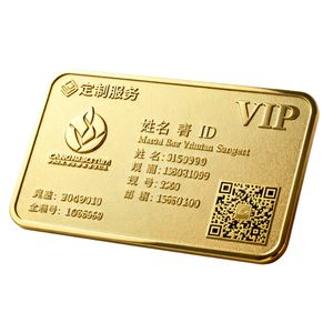 นามบัตรโลหะหรูหราบริการปรับแต่งได้พร้อมสลักโลโก้แบบเลเซอร์24K บัตรประจำตัวประชาชนทำจากสเตนเลสสตีลสีทอง - Product Image 3