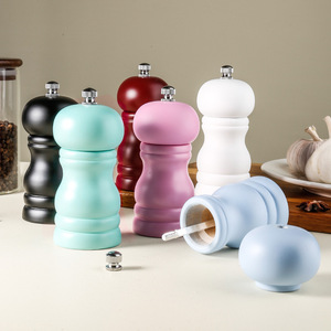 Elegante Molinillo de Pimienta Manual Compacto de Madera Color Macaron, Juego de Molinillos de Sal y Pimienta de Cerámica para Uso Doméstico - Product Image 3