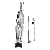 Support de cymbale en métal réglable en hauteur avec pieds extensibles, support triangulaire au sol, support de cymbale avec pieds en caoutchouc, support de percussion