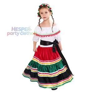 Disfraz de Halloween para Niñas, Blusa Tradicional de Señorita, Falda de Baile, Vestido Mexicano para Niñas, Barato, Promocional de HP - Product Image 1