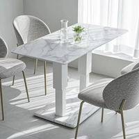 Table basse moderne ADA AD-ZLT02 à hauteur réglable par vérin à gaz, cadre en acier, rectangulaire, double colonnes pour salon