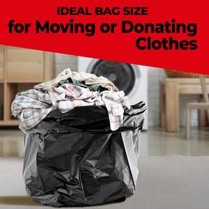 Sacs poubelle Huamaohengchun de 42 gallons, sacs poubelle pour entrepreneurs de 2,5 mil (lot de 50), sacs poubelle noirs très résistants, 33 x 48 pouces - Product Image 2