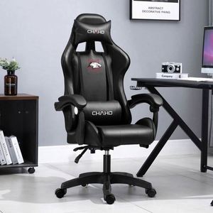 Chaise de jeu pour ordinateur rose en cuir PU avec fonction massage, style racing - Product Image 3