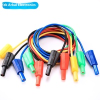 Fil de fiche banane à double tête de 4mm Test d'alimentation universel de compteur Connexion de câbles d'instrumentation DC Sécurité Silicone PVC