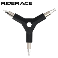 RIDERACE 6 in 1 Kunci Hex Multifungsi Tiga Kepala untuk Sepeda, Baja Karbon Bentuk Y, Ringan, Kunci Allen Hex, Alat Perbaikan Sepeda