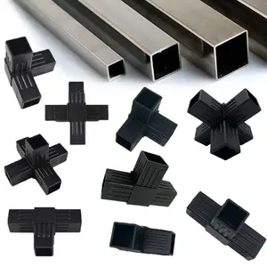 Nhà máy cung cấp ABS PC POM PEEK PE PP nhựa đen nối ống vuông 20*20 25*25 30*30 ống thép vuông nối nhựa - Product Image 2