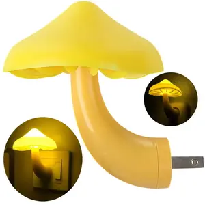 迷你蘑菇夜灯投影仪床灯3D发光二极管夜灯儿童夜灯带欧盟美国英国插头