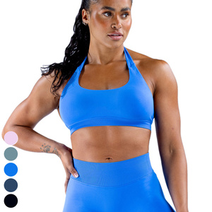 Ropa Deportiva Femenina con Logotipo Personalizado, <span class=keywords><strong>Sujetador</strong></span> Deportivo sin Espalda con Cuello Halter, Top de Fitness de Alta Elasticidad, <span class=keywords><strong>Sujetador</strong></span> Deportivo de Yoga sin Costuras <span class=keywords><strong>para</strong></span> Mujer - Product Image 3