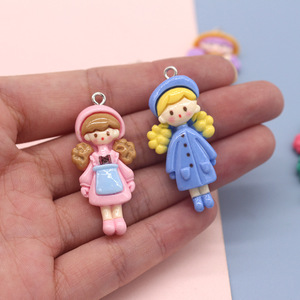 Cartoon Girl Resin Pendant <b>Charms</b> <b>for</b> DIY Earrings Necklace <b>Bracelet</b> Jewelry Making Handmade Keychain Accessories Colgantes - Product Image 4