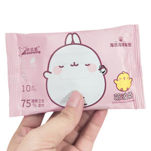 เบสเวลล์ แอลกอฮอล์ไวป์ส 10 แพ็ค ผ้าเช็ดทำความสะอาดแบบพกพาสำหรับเดินทาง ดีไซน์น่ารัก - Product Image 2