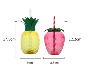 500ml été mignon forme de fruit fraise ananas tasse à eau dessin animé paille bouteille d'eau forme de fruit Portable enfants/fille/adulte - Product Image 5