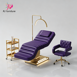 Pink PU Leather Massage Bed With Built-In Headrest And <b>Adjustable</b> Height For Salon Use - Product Image 4