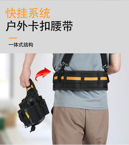 Échantillon gratuit, ceinture à outils en toile cirée de haute qualité, personnalisée, résistante, durable, pour charpentier, électricien, ODM et OEM pris en charge - Product Image 5