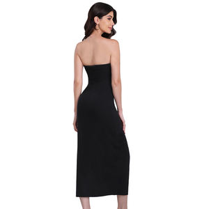 Vestido <span class=keywords><strong>Maxi</strong></span> moldeador de tubo sin tirantes para Mujer | Moldeador de cuerpo incorporado, compresión de corte alto | No se requiere sujetador/Ropa interior para fiesta - Product Image 4