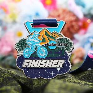 Medalla de Ciclismo 3D en Aleación de Zinc Plateada con Esmalte, Medalla Deportiva para Corredores, Premio para Finalistas de Carreras - Product Image 5