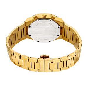 Montre chronographe à quartz personnalisée en acier doré massif pour hommes - Product Image 4