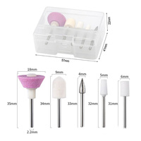 Ensemble de 5 embouts de ponçage pour ongles en diamant, têtes de polissage électriques durables pour l'élimination des cuticules