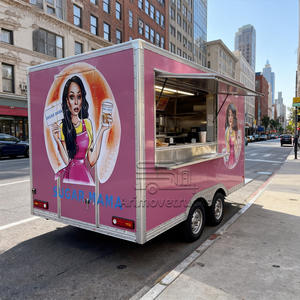 Remorque alimentaire vintage commerciale, barbecue, frites, tacos, chariot alimentaire, hot-dog, camion de restauration rapide avec four, grill, réfrigérateur - Product Image 2