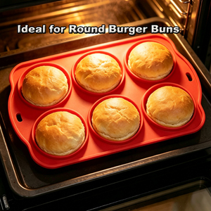 Groothandel Op Maat Gemaakte BPA-Vrije Anti-aanbak Hamburgerpers Siliconen Burgerbroodvorm & Burgerpatty Maker - Product Image 2