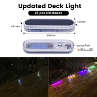 Lampe solaire LED en gros pour terrasse, RGB 7 couleurs, effet de respiration automatique, IP68, 800 mAh, fixation n'importe où, résistante aux chocs et aux vibrations