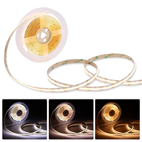 Tira de luces LED COB CCT regulable de tres colores, conexión USB Flexible E PCB, lámpara aprobada por CE Rohs, tira LED COB CCT de doble Color