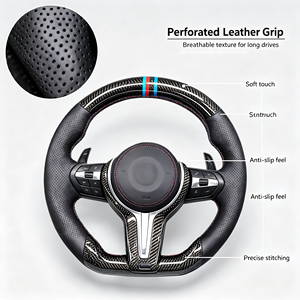 Volante de fibra de carbono forjado de alto brillo para interior de coche modificado con agarre de alcantara, volante de carreras de fibra de carbono F30 Z4 X1 - Product Image 1