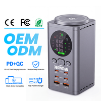 Stazione di Ricarica Desktop 7-in-1 100W OEM ODM, Caricatore Rapido Multi-porta con Display di Alimentazione per Laptop e Telefoni Cellulari