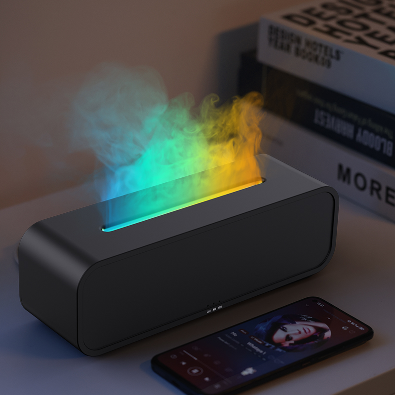 250ml Pick up Music Smart Remote Control Ultrasonic Aroma Diffuser Colorful Flame LED Aromatherapy Humidifier USB Power Source
