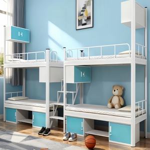 Lits superposés modernes en métal avec espace de rangement, montage facile, design gain de place pour hôtels, écoles, appartements - Product Image 3