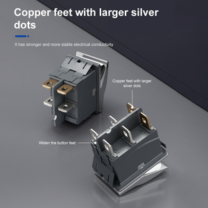 YHKJ interrupteur en forme de navire en métal 24V bouton à bascule 4/<span class=keywords><strong>6</strong></span> broches étanche puissance clé autobloquante grand courant 20A deux vitesses - Product Image 3