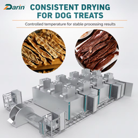 Séchoir automatique pour friandises pour chiens 500-2000 kg/lot, machine industrielle de déshydratation pour viande séchée, ligne de séchage d'aliments pour animaux de compagnie
