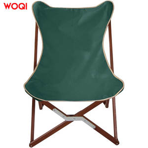Silla Plegable Woqi, Verde Pluma de Pavo, Tela Oxford, Madera Maciza, Silla de Jardín, Diseño Rústico, Silla Reclinable para Acampar al Aire Libre - Product Image 4