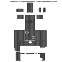 Tapis de sol en mousse EVA imitation teck pour plateforme de bain et cockpit de bateau 2001 Pursuit 2470 WA, style SeaDek MarineMat Gatorstep, auto-adhésif