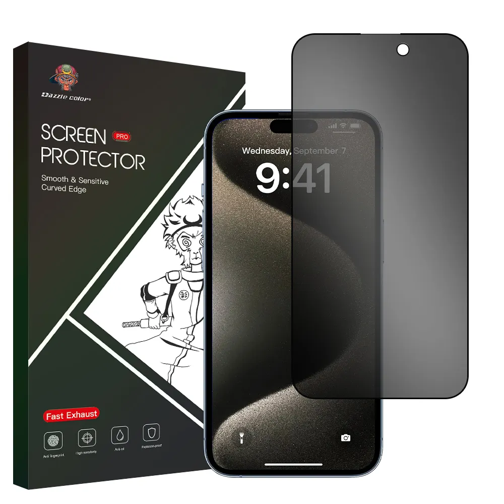Colla completa Anti-Spy vetro di Privacy 2.5D pellicola di vetro temperato protezione dello schermo del telefono cellulare per iPhone 12 13 14 15 Pro Max