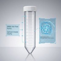 Tube à centrifuger 50ml en plastique jetable de laboratoire dans un sac stérile sans impression