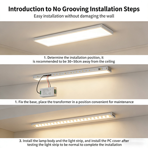 Profilé LED en aluminium pour éclairage indirect bidirectionnel, type <span class=keywords><strong>mur</strong></span>-washer, pour plinthe murale, <span class=keywords><strong>moulure</strong></span> de couronne et villa linéaire - Product Image 2