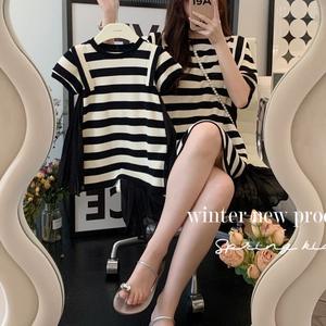 Abito Estivo Stile Coreano a Righe Ondulate per Mamma <span class=keywords><strong>e</strong></span> Figlia, Outfit Coordinati per Famiglia - Product Image 6